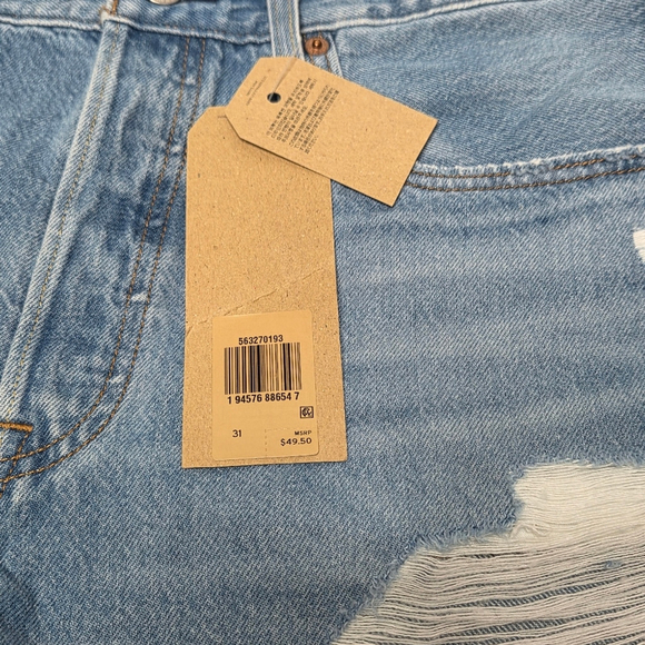 Levi's 501 Original High Rise Blue Denim Cut Off Shorts Women's Size 31 NWT - Picture 9 of 16